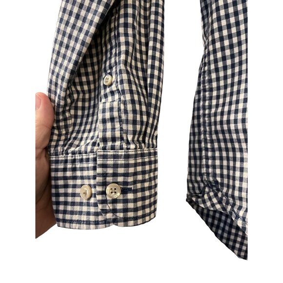 The North Face Mens Shirt M Navy Gingham Check Button Up Long Sleeve - Picture 6 of 10